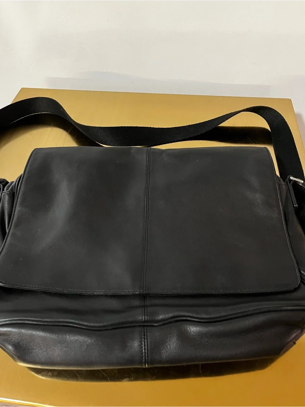 Leatherology Laptop Messenger Bag Black Onyx Full Grain Leather Briefcase Travel
